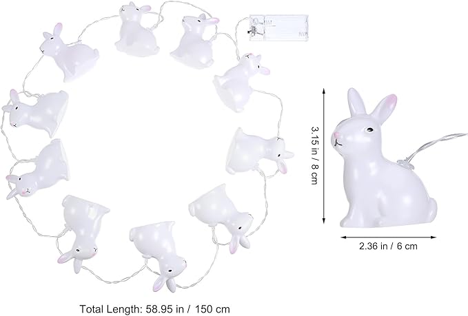 Ciieeo 1set Cartoon String Lights Lovely Rabbit Decoration Lighting Led Decorative Lamps for Easter Warm Lights for Ktv Bar and Mall Celebrations