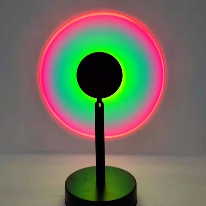 Sunset Projection Led Light Rainbow Mood Floor Stand Romantic Soothing Night Light for Living Room Bedroom Romantic Projector Gift for Home Living Room Party Decor USB Charging 90 Degrees Rotat,