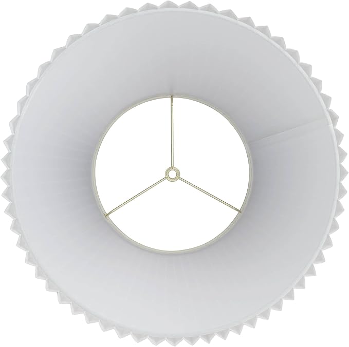 Hardback Knife Pleated Empire Lamp Shade Brussels White Large 10" Top x 17" Bottom x 14.75" Slant x 14.5" High Spider with Replacement Harp and Finial - Springcrest