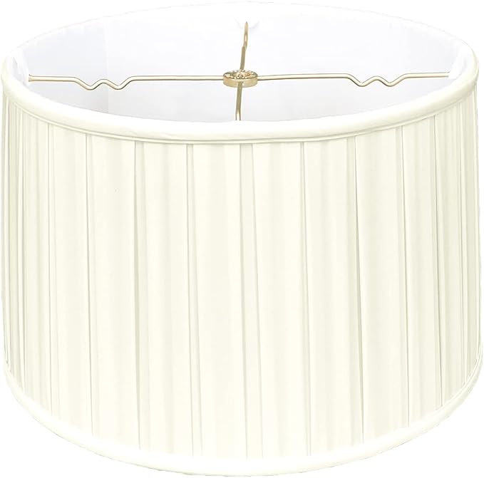 Royal Designs Shallow Drum English Box Pleat Basic Lamp Shade, Eggshell, 11"" x 12"" x 8.5""" (BS-748-12EG)