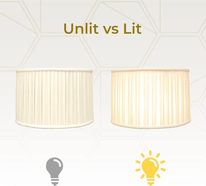 Royal Designs BS-748-10LNBG Shallow Drum English Bo X Pleat Basic Lamp Shade, 9 x 10 x 7, Linen Beige