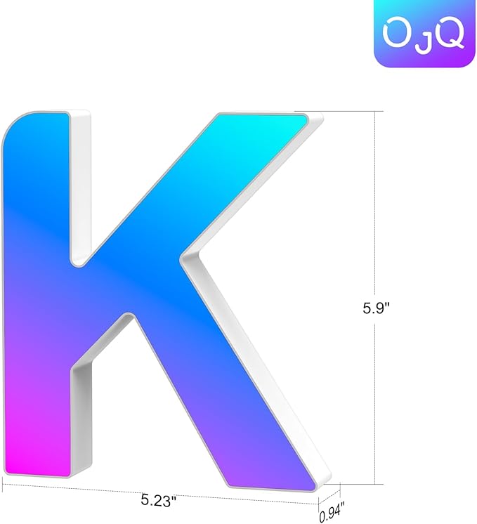 OJQ Light Up Letters LED Letter - Marquee Letters Room Decor Alphabet Letter Music Sync Color Change Colorful - Wall Decor for Bedroom Happy Birthday Decorations for Teen Girls Aesthetic