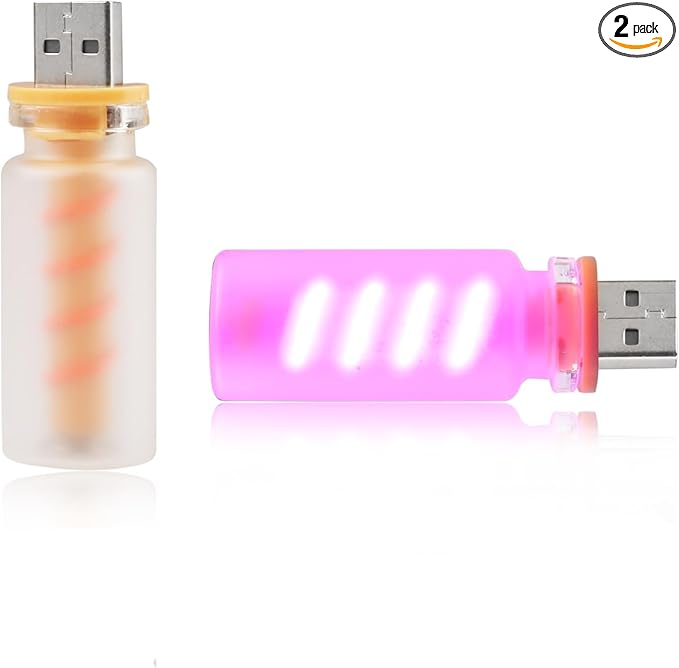 2PCS USB Lights for Car, Touch Adjustment Lights, Plug in USB Car Interior Ambient Light, Frosted Glass Mini Spiral LED USB Night Light for Camping, Holiday Decoration, Party, Bedroom (Purple)