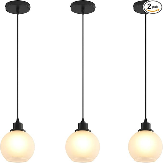 Pendant Lamp with Glass Shade, Modern Antique Brass Pendant Lights,Hanging Light Vintage Glass Shade, Island Light Pendant Light Fixture for Bedroom Living Room Kitchen