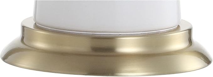 JONATHAN Y JYL3046B Hartley 29" Ceramic Column LED Table Lamp Contemporary Transitional Bedside Desk Nightstand Lamp for Bedroom Living Room Office College Bookcase, White/Brass Gold