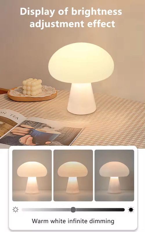Mushroom Lamp Table Lamp for Bedroom,Desk Bedside Small Lamps for Living Room Night Stands,Mushroom Decor Cute Mini Modern Mid Century Lamps,Unique Aesthetic Home Living Room Decor