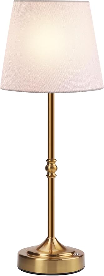 Rechargeable Cordless Table Lamp, 5000mAh Battery Operated Lamp, Wireless 3-Level Dimmable Touch Lamp, Portable Night Bedside Brass Lamp, Desk Light for Home Decor, Patio, Restaurant, Dinning