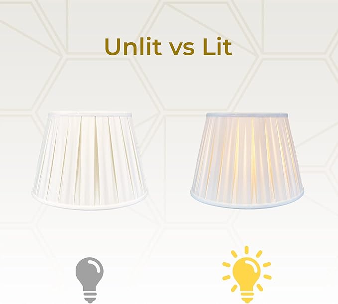 Royal Designs, Inc. Empire English Pleat Lamp Shade, BSO-724-18WH, 11 x 18 x 12, White