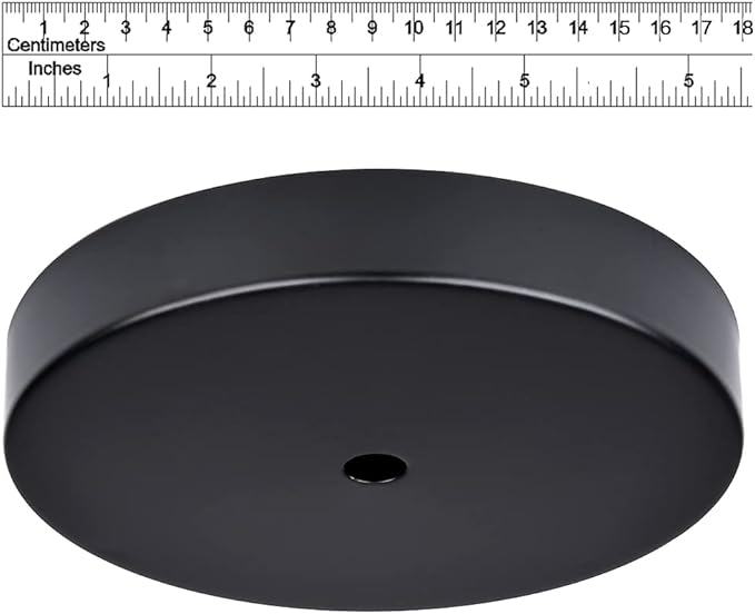 Arturesthome 7" Modern Rewind Ceiling Canopy Kit,Black Single Hole Ceiling Plate for Pendant Lights or Chandelier Fixture