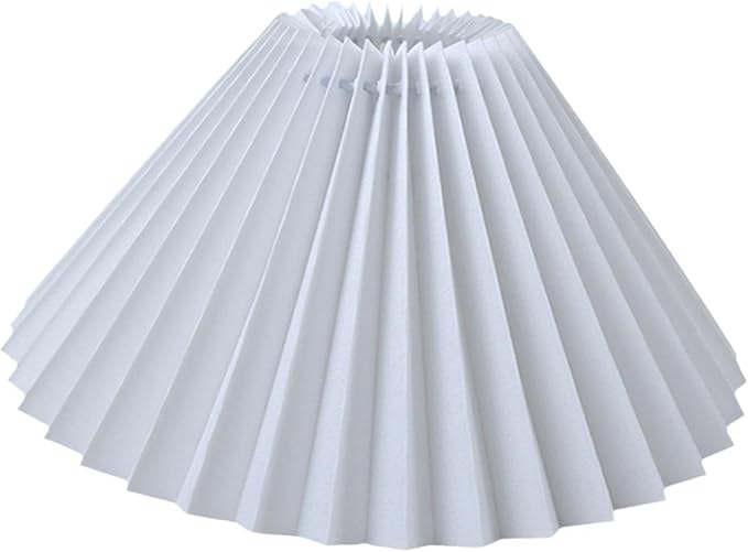 Pleated Table Lamp Shade E27 Base Fashion Light Cover Home Decor Chandelier Shade Replacement for Restaurant, White