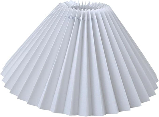 Pleated Table Lamp Shade E27 Base Fashion Light Cover Home Decor Chandelier Shade Replacement for Restaurant, White
