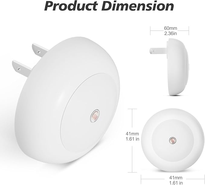 Night Light, Night Lights Plug into Wall, Dusk to Dawn Sensor, Red Led Night Light 0.5W, 2 Pack Nightlight for Adults, Bedroom, Bathroom, Hallway, Kitchen