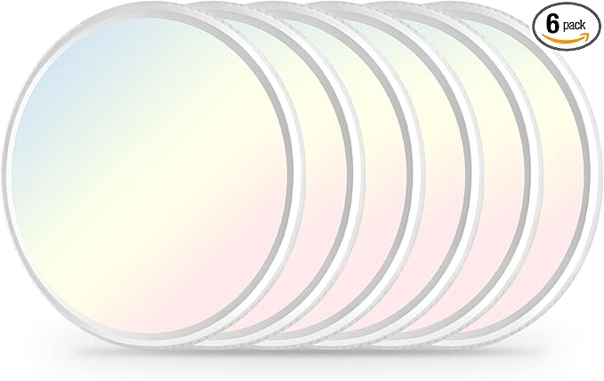 LED Ceiling Light, 9 Inch Led Flush Mount Ceiling Light 2800LM 3000K/4500K/6000K 3CCT Dimmable for Kitchen,Bedroom,Living Room(6 Pack, White)…