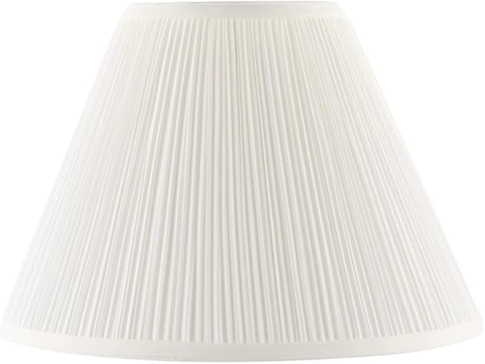 Aspen Creative 33166, Mushroom Pleated Traditional Powder White Spider Lamp Shade, 6-1/2" Top x 15" Bottom x 11" Slant