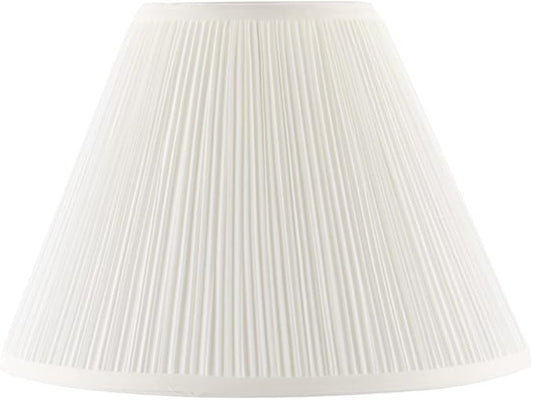 Aspen Creative 33166, Mushroom Pleated Traditional Powder White Spider Lamp Shade, 6-1/2" Top x 15" Bottom x 11" Slant