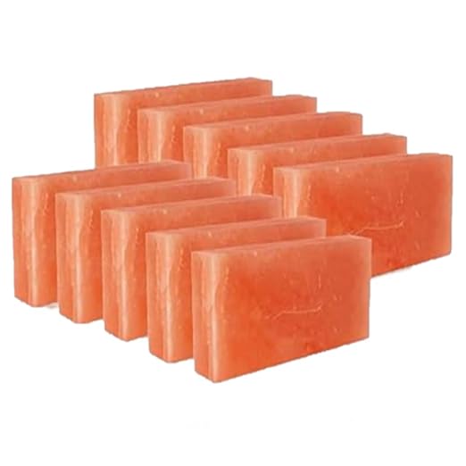 Himalayan Salt Block 8x4x1 & Pink Salt Tiles for Wall, Spa, Sauna and Home Décor (4)