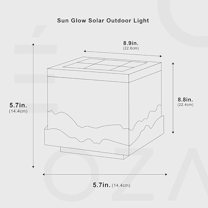 Ozarke Sun Glow Solar Powered Outdoor Lights - Stainless Steel Rechargeable Cordless Floor Lamp for Yard Pathway Patio Porch Garden Decoration, Warm 3000K IP65 Weather-Resistant
