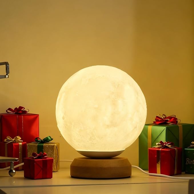 Moon Lamp , 3-Color Temperature Lamp,Bedroom Bedside Night Lights, Dimmable Led Lighting, Table Lamps for Living Room OfficeCreative Home Decor,Valentines Gift for Her Him Kids Women Men Birthday