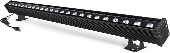 JSN&PC LED Wall Washer Light 24W 39.4 Inches Lighting Bar in Black IP65 Waterproof Outdoor Light for Advertising Boards, Billboard,Building Commercial Lighting (White 5000-5500K)