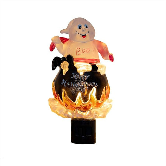 Novelty Lights LED Lamp Lamp Ghost in Cauldron Halloween Decoration Night Light with Swivel Plug