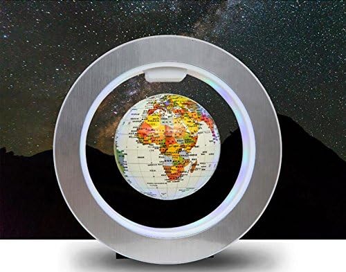 Levitation Floating Globe 4inch Rotating Magnetic Mysteriously Suspended In Air World Map Home Decoration Crafts Fashion Holiday Gifts (White)