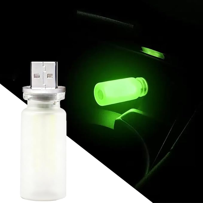 Dimmable Green USB Touch Lights for Car, Cute Interior Truck Lights, Retro Led Night Light Ambient Lighting, Frosted Glass USB Mood Lamp Bedroom, Car Accessories for Men Women
