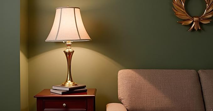 Aspen Creative 38001A Collapsible Traditional Handsewn Bell Shape Spider Construction Lamp Shade in Wheat, 9" Top x 18" Bottom x 13" Slant Height