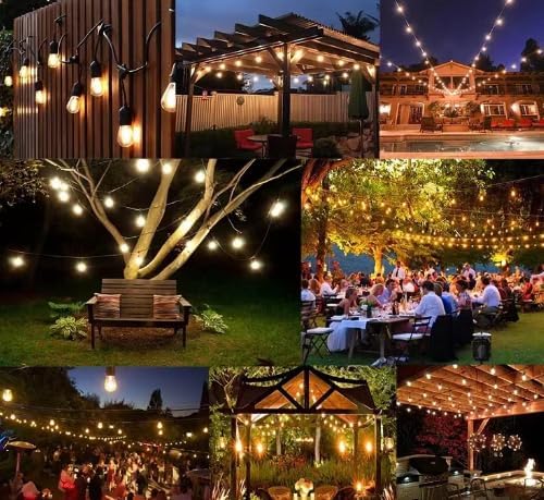 48-Pack S14 Replacement Light Bulbs for Outdoor String Light, Waterproof, E26,120V, 1Watt, Warm White 2200K, 70Lm, Non-Dimmable