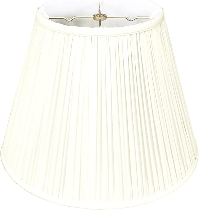 Royal Designs Deep Empire Gather Pleat Basic Lamp Shade, Eggshell, 10 x 20 x 15