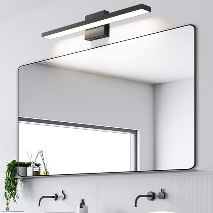 Ralbay 24 inch Modern LED Black Vanity Light 20W Frosted Aluminum for Bathroom Vanity Lighting Fixtures Natural White 4500K