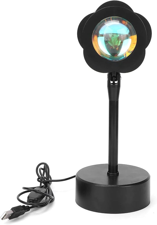 Sunset Projection Lamp, LED Atmosphere Light with 180 Degree Rotation, High Saturation Soft Beam Rainbow Halo Projector for Room Decor Photography Studio (Sun)