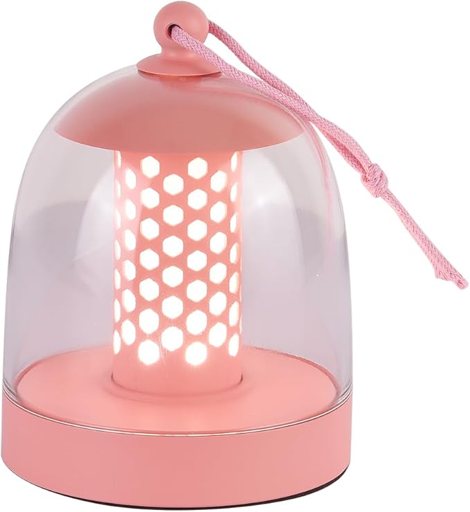 Camping Lantern, IPX4 Waterproof Touch Control LED Night Light, USB Rechargeable & Long Lasting Battery, Portable Hanging Tent Lamp for Outdoor Camping Hiking Backpacking, Pink