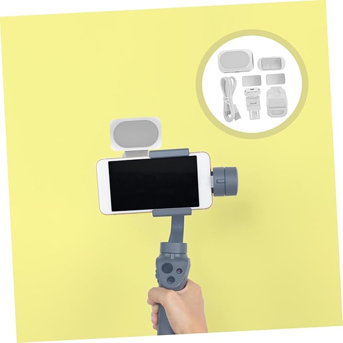 HOMSFOU 1set Portable Magnetic Fill Light for Phone Adjustable Brightness Compatible Stabilizer Compact Pocket for Vlog and Photography