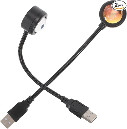 CHILDWEET 2Pcs Led Sunset Projection Lamp USB Night Light for Home Party and Bedroom Sunset Lamp Projector for Romantic Atmosphere and Relaxation