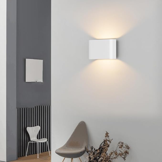 Aipsun Modern LED Wall Sconces Hardwired Interior Wall Lights Set of 2 Indoor Aluminum Up and Down Wall Mount Light for Living Room Bedroom Hallway Corridor Warm White 3000K(with G9 Bulbs)
