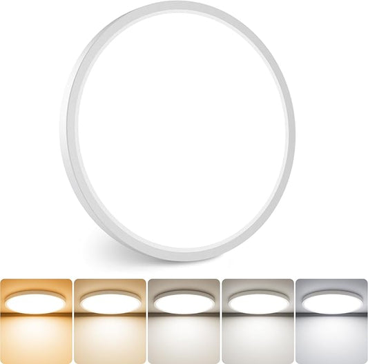 slochi LED Flush Mount Ceiling Light Fixture, 12 Inch 24W, 3200LM, Super Slim 0.7 Inch, 3000K-6500K Adjustable Low Profile LED Ceiling Lights for Bedroom, Kitchen, Hallway(White)
