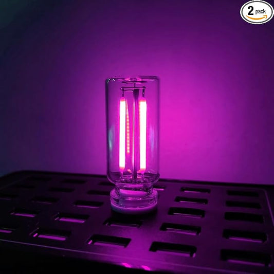 2Pcs USB Retro Car Lamp, Dimmable Touch-Control LED Car Interior Atmosphere Lights, USB Powered Night Lamps, Mini Glass Bottle Night Light Touch Control Vehicle Interior Decor Retro Lamp (Purple)