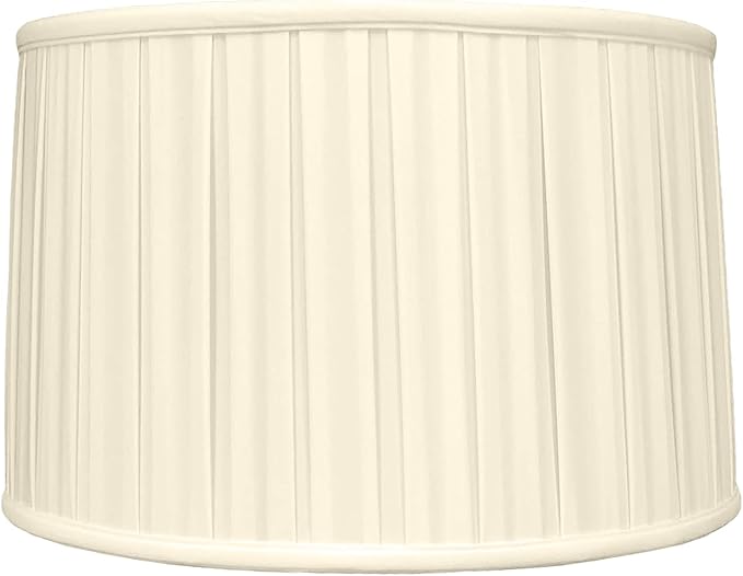 Royal Designs, Inc. Shallow Drum English Box Pleat Basic Lamp Shade, Beige, 15 x 16 x 10 (Spider), Set of 2