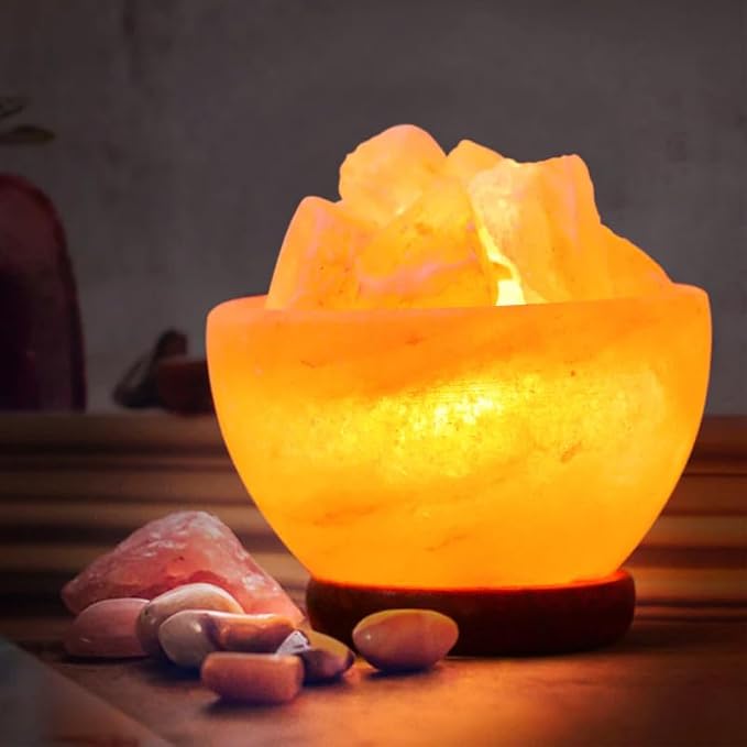 Himalayan Pink Salt Lamp Bowl with Chunks – Natural Luxury & Healing Ambiance