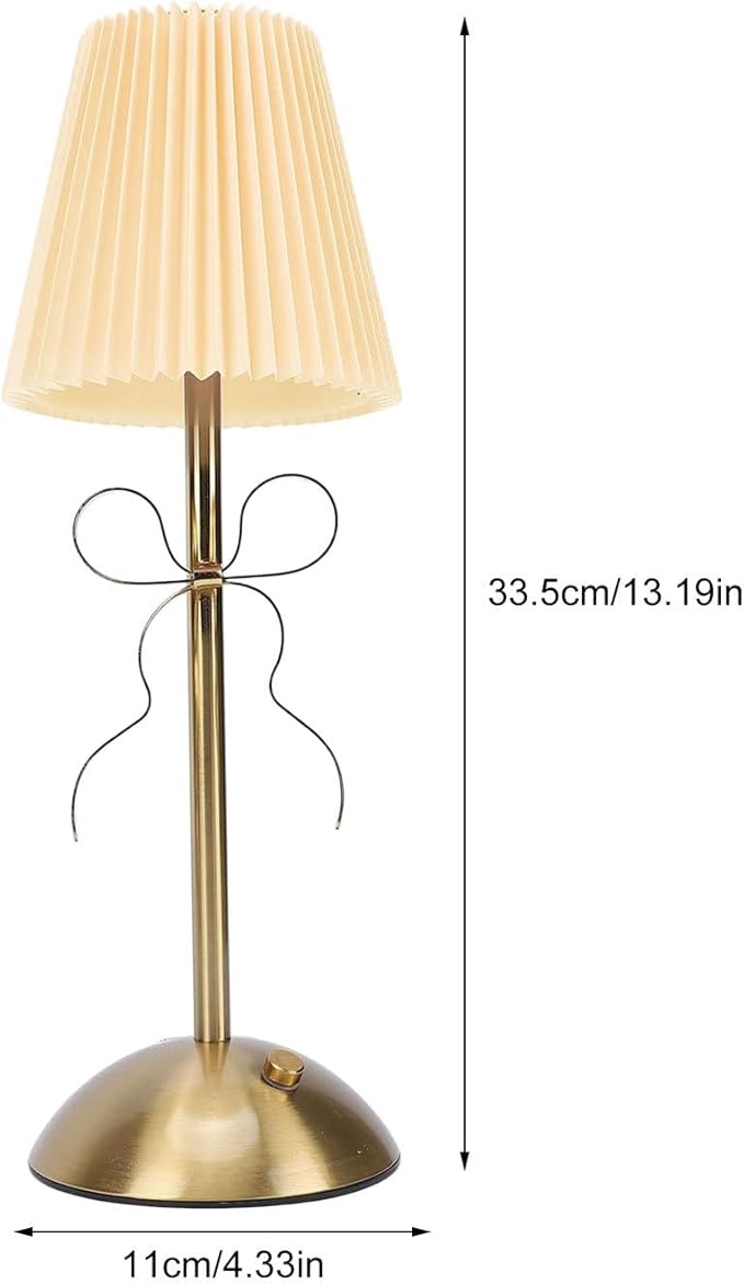 Portable Bow Lantern, Stylish Ribbon Light, Led Lamp with Rechargeable Power, Retro Desk Illumination, Bedside Decor with Warm Brightness, Decorative Lighting for Bedroom Use 13.19x4.33 Inches