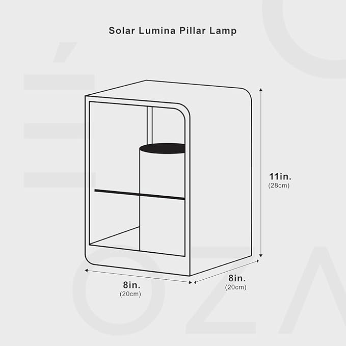 Ozarke Solar Lumina Pillar Lamp - Portable Rechargeable Lantern Outdoor Water Resistant Lights with Remote Control for Garden, Patio, Yard, Porch, Pathway Decorative Light, Warm 3000K