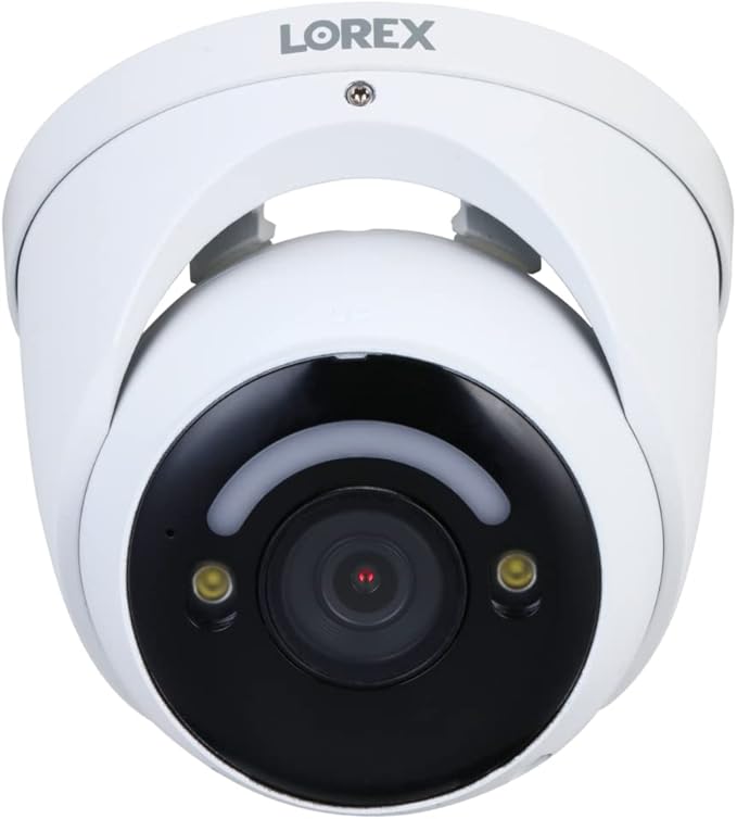 Lorex 4K Smart Security Lighting Deterrence Dome AI PoE IP Wired Camera with Color Night Vision (White)