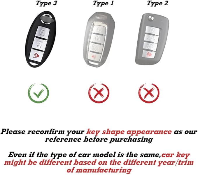 x xotic tech Carbon Fiber Pattern Soft Silicone Key Fob Shell Skin Cover w/ Keychain, Compatible with Nissan Titan Pathfinder Altima GT-R 370Z Infiniti Q50 Q60 QX50 G37 Smart Keyless Entry Key