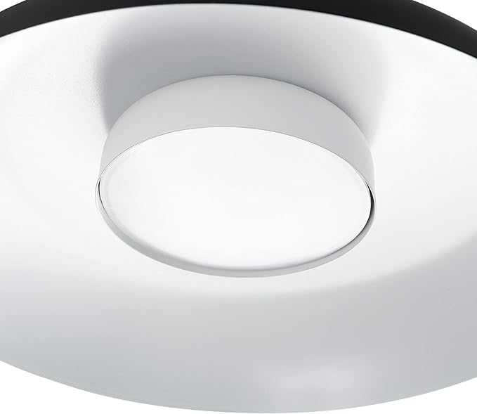 GLOBE Electric 66000075 1-Light 21W Dimmable LED Flush Mount Ceiling Light, Matte Black, White Interior Shade, 800 Lumens, 3000 Kelvin, 90 CRI, Ceiling Light for Bedroom, Lighting for Hallway