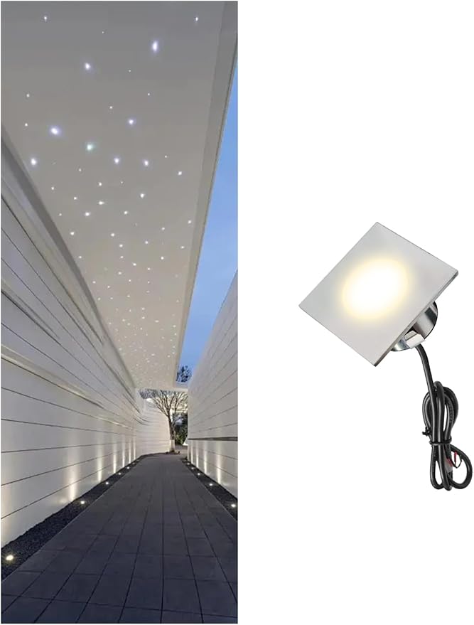 MALORY Recessed LED Deck Light, 4W 12V Low Voltage Landscape Lighting, Outdoor Step Stair Lights, Deck Lighting for for Outside Floor Yard (SG05, 1-Pack 4000K)