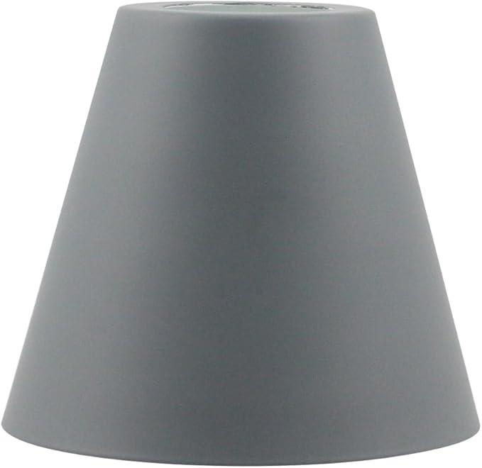 MY MIRONEY 2PCS Grey Barrel Metal Lampshade Hardware E27 Industrial Pendant Light Shade Vintage Chandelier Lamp Shades Cone Bulb Guard Table Desk Lamp Cover, 4.13" Height