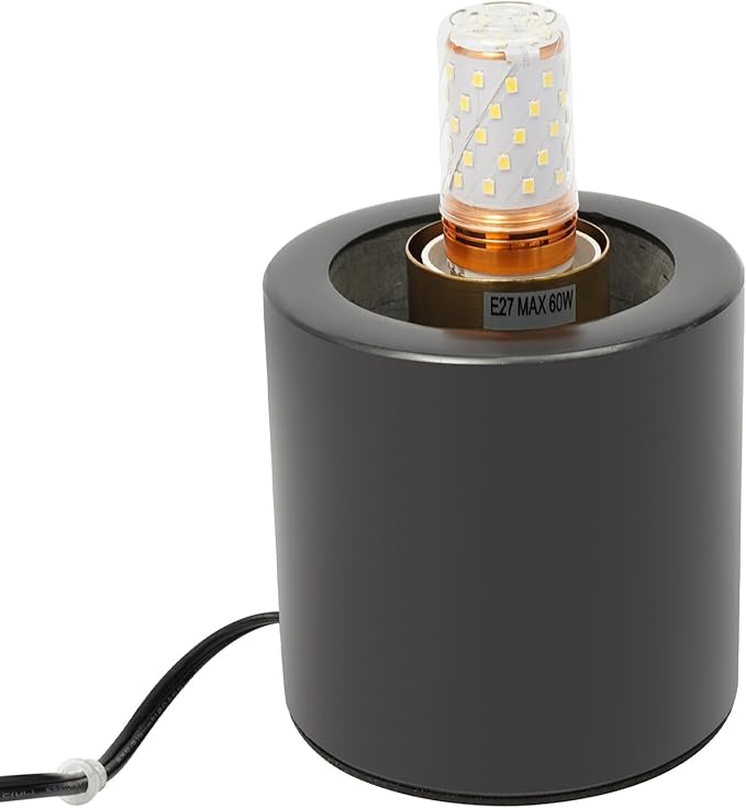 Mushroom Table Lamp Marble Base Glass Shade, Art Deco Bedside Nightstand Lamp for Living Room Bedroom Office, 12W E27 LED Bulb Included - 9''Lx 9.84''H,Illumination Area: 3-5㎡/32-54ft² (Smoky Gray)