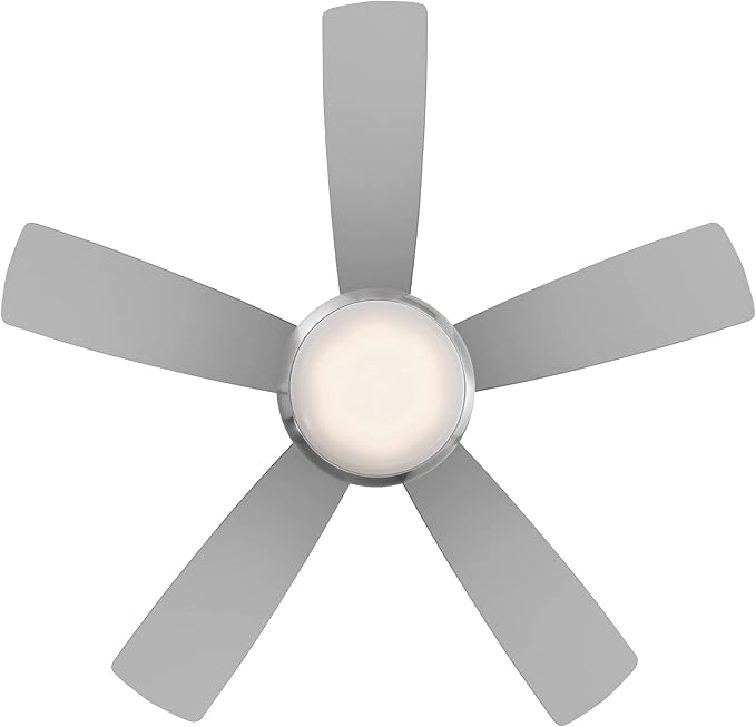 WAC Lighting F-034L-BN Odyssey 44" Hugger Ceiling Fan with LED Lights & Remote, Brushed Nickel