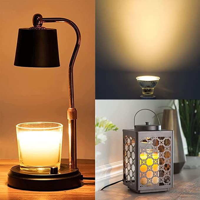 GU10 120V 50W Halogen Bulb MR16 Glass Cover GU10+c Bulb 2700k Warm White Dimmable, 50W Replacement Bulb for Wax Burner Light Bulb, Candle Warmer Bulbs, Scentsy Warmers (4 Pack)