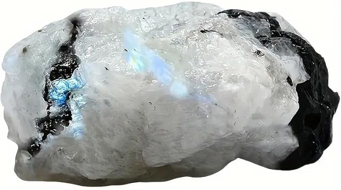 Zenkeeper 1Lb Moonstone Crystal Stone Natural Raw Stones and Fountain Rocks for Tumbling, Cabbing, Polishing, Wire Wrapping, Wicca and Reiki Crystal Healing